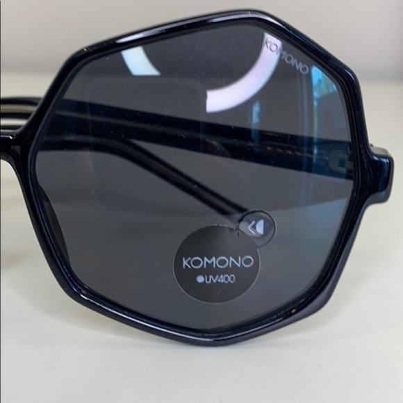 NEW Komono Sunglasses Bonnie Black Transparent Geometric UV 400 - Picture 9 of 14
